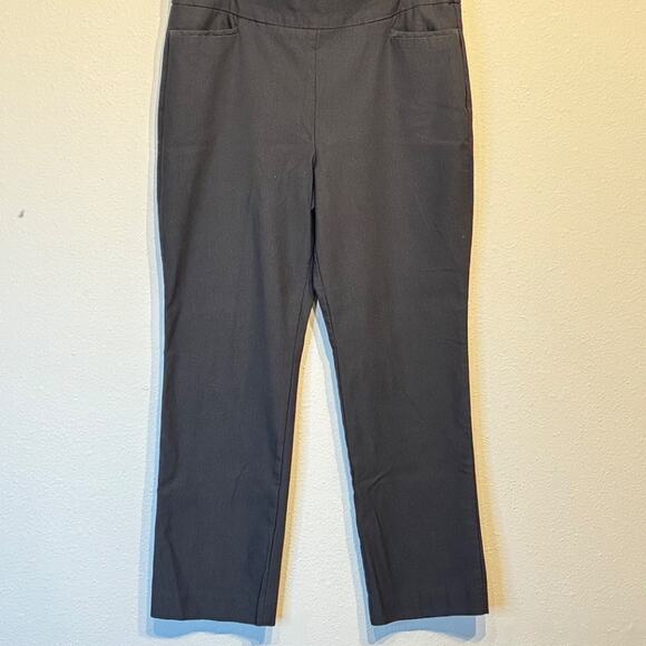 Chico's pants black pull on wide stretch waistband slit pockets  Sz 1.5P  US 10P - Picture 2 of 7
